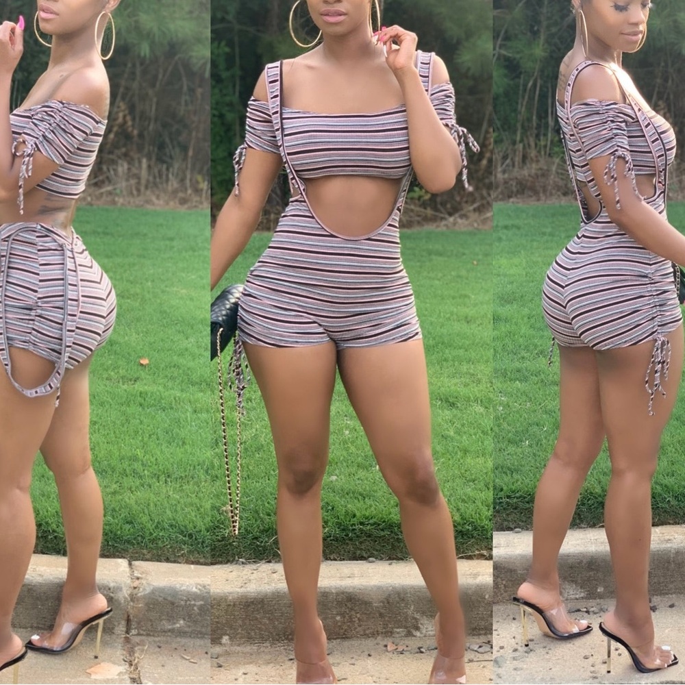 Striped Jumpsuit Romper